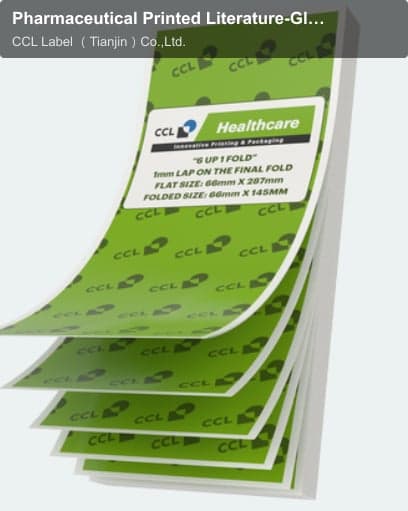 Pharmaceutical Printed Literature-Glued Pads-6 up 1 Fold
