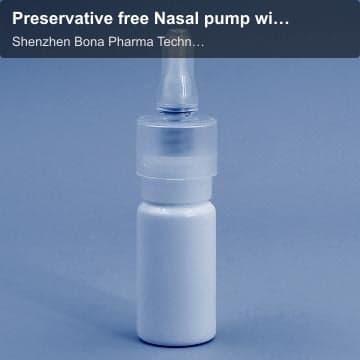 Preservative free Nasal pump with Plastic bottle. snap on