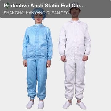 Protective Ansti Static Esd Cleaning Uniform Cleanroom Suit Safety Clothing