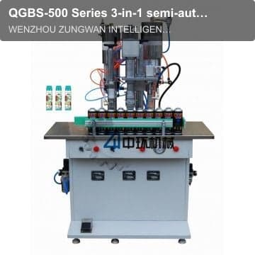 QGBS-500 Series 3-in-1 semi-automatic aerosol filling machine
