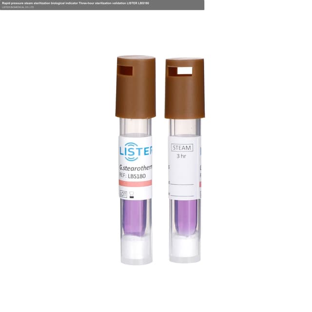 Rapid pressure steam sterilization biological indicator Three-hour sterilization validation LISTER LBS180