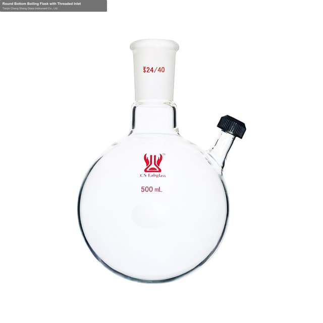 Round Bottom Boiling Flask with Threaded Inlet