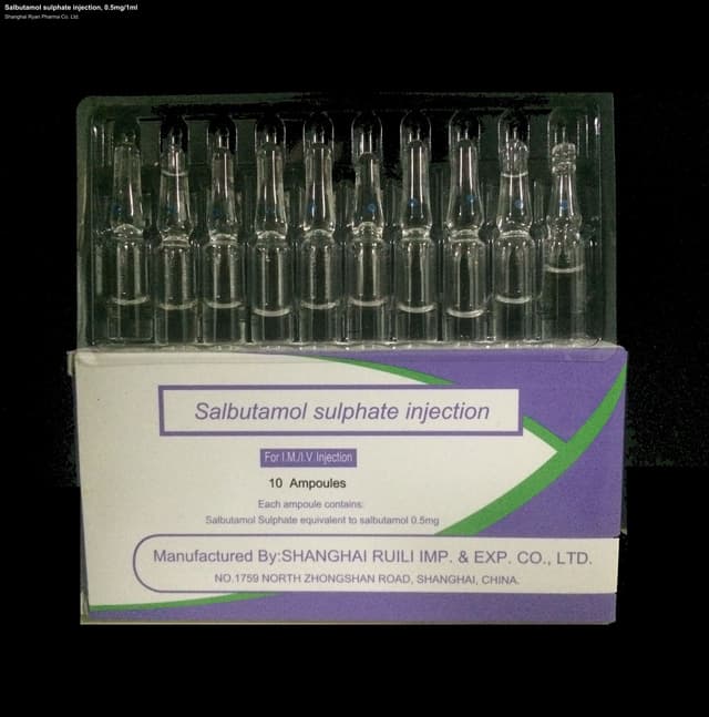 Salbutamol sulphate injection, 0.5mg/1ml