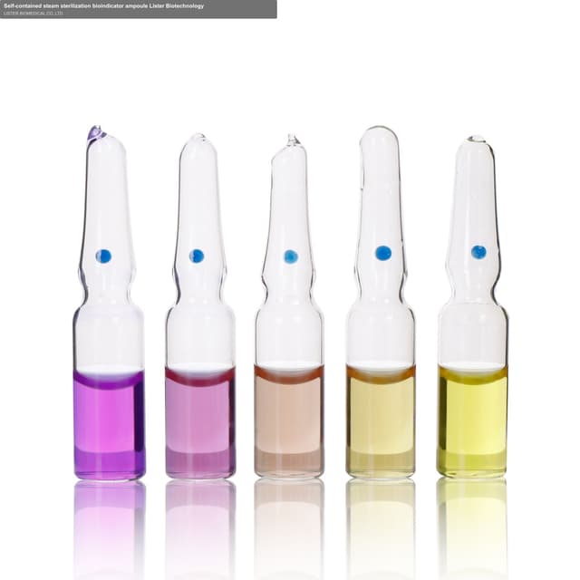 Self-contained steam sterilization bioindicator ampoule Lister Biotechnology
