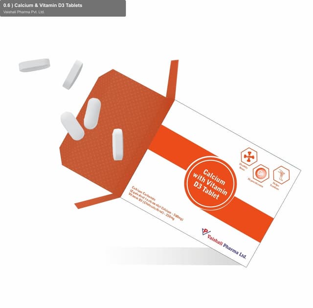 Vaishali Pharma Pvt. Ltd. sell "0.6 ) Calcium & Vitamin D3 Tablets"