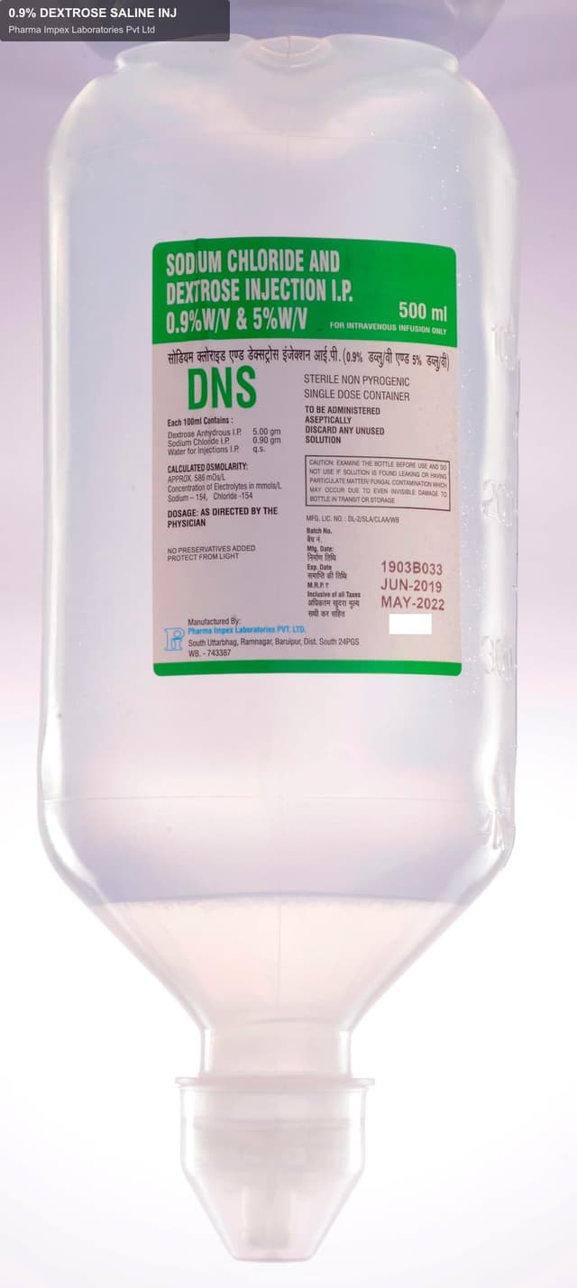 Pharma Impex Laboratories Pvt Ltd sell "0.9% DEXTROSE SALINE INJ"
