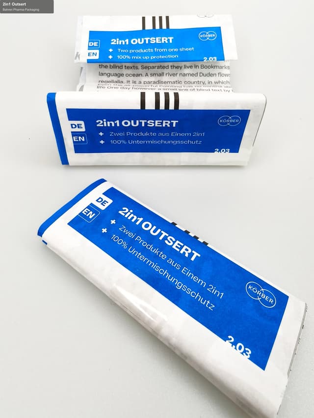Bahren Pharma-Packaging sell "2in1 Outsert"