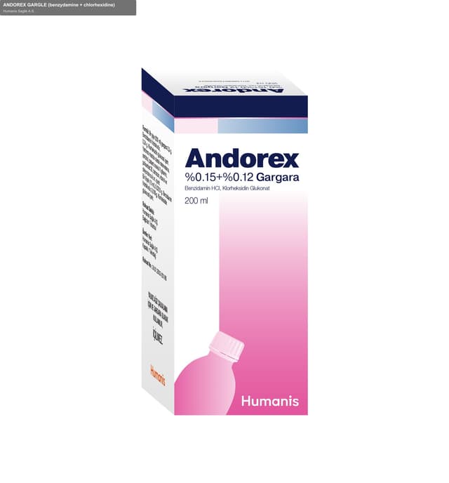 Humanis Saglik A.S. sell "ANDOREX GARGLE (benzydamine + chlorhexidine)"