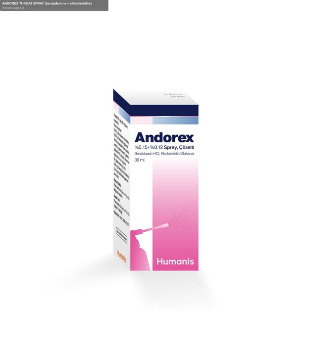Humanis Saglik A.S. sell "ANDOREX THROAT SPRAY (benzydamine + chlorhexidine)"