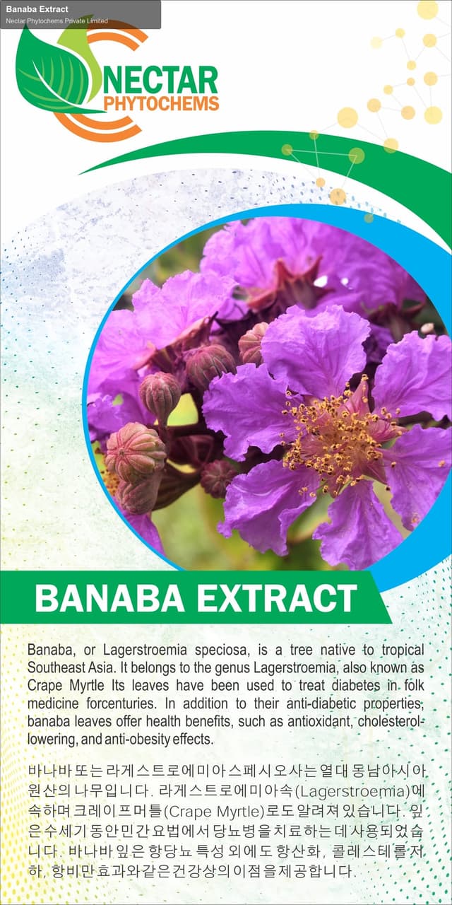 Nectar Phytochems Private Limited sell "Banaba Extract"