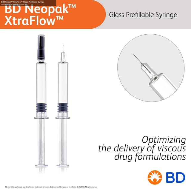 SAS BECTON DICKINSON FRANCE (BD) sell "BD Neopak™ XtraFlow™ Glass Prefillable Syringe"