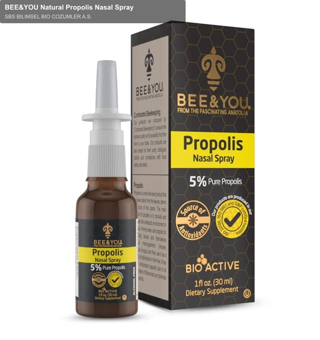 SBS BILIMSEL BIO COZUMLER A.S. sell "BEE&YOU Natural Propolis Nasal Spray"