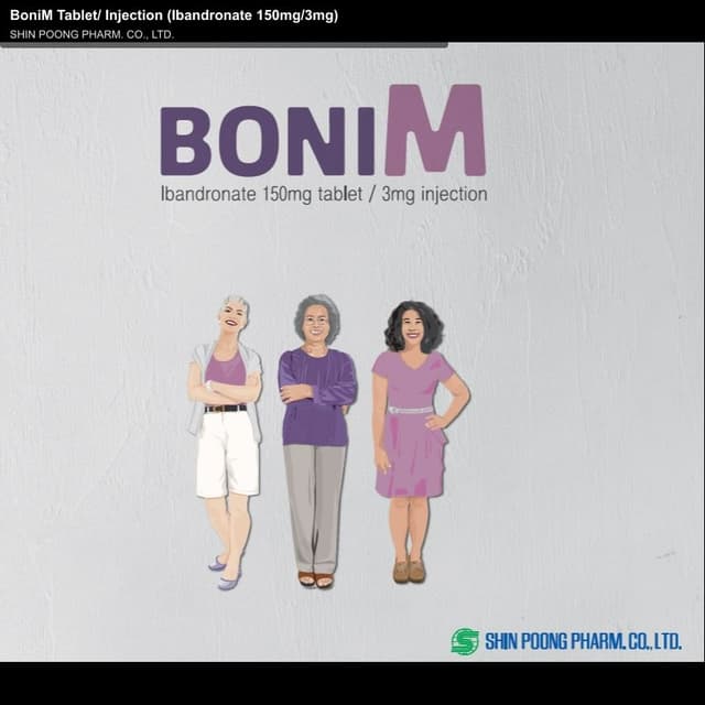 SHIN POONG PHARM. CO., LTD. sell "BoniM Tablet/ Injection (Ibandronate 150mg/3mg)"
