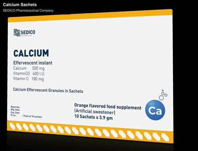 SEDICO Pharmaceutical Company sell "Calcium Sachets"
