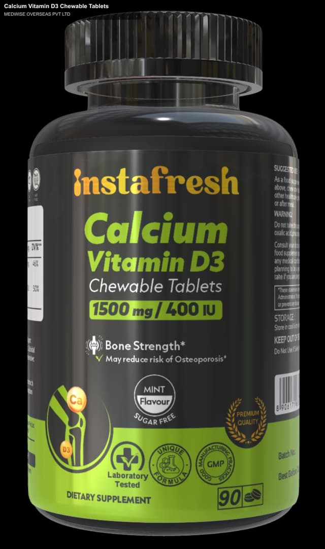 MEDWISE OVERSEAS PVT LTD sell "Calcium Vitamin D3 Chewable Tablets"