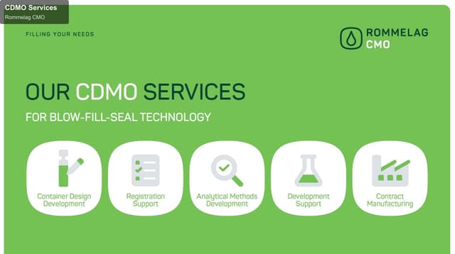 Rommelag CMO sell "CDMO Services"