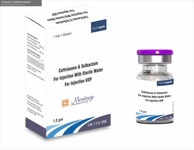 Montage Laboratories Private Limited sell "Ceftriaxone + Sulbactam Injection"