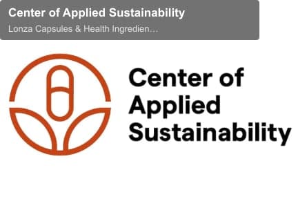 Lonza Capsules & Health Ingredients sell "Center of Applied Sustainability"