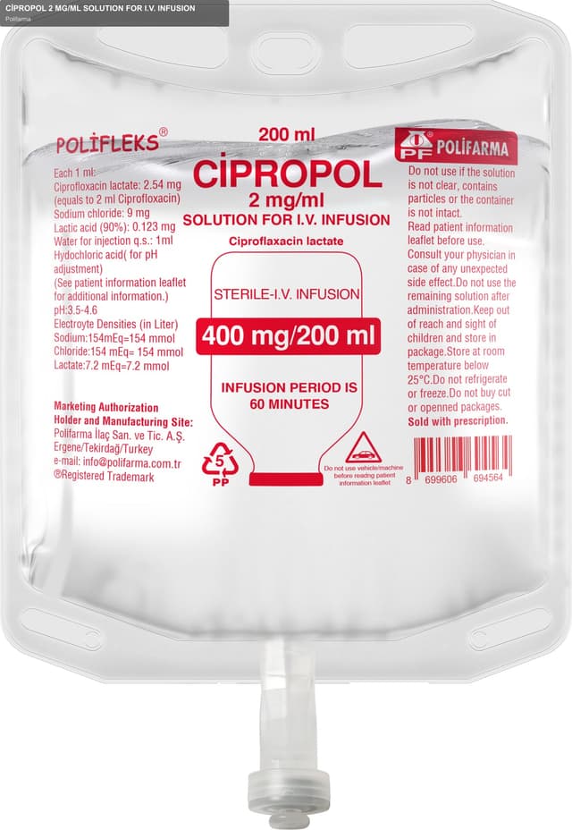 Polifarma sell "CİPROPOL 2 MG/ML SOLUTION FOR I.V. INFUSION"