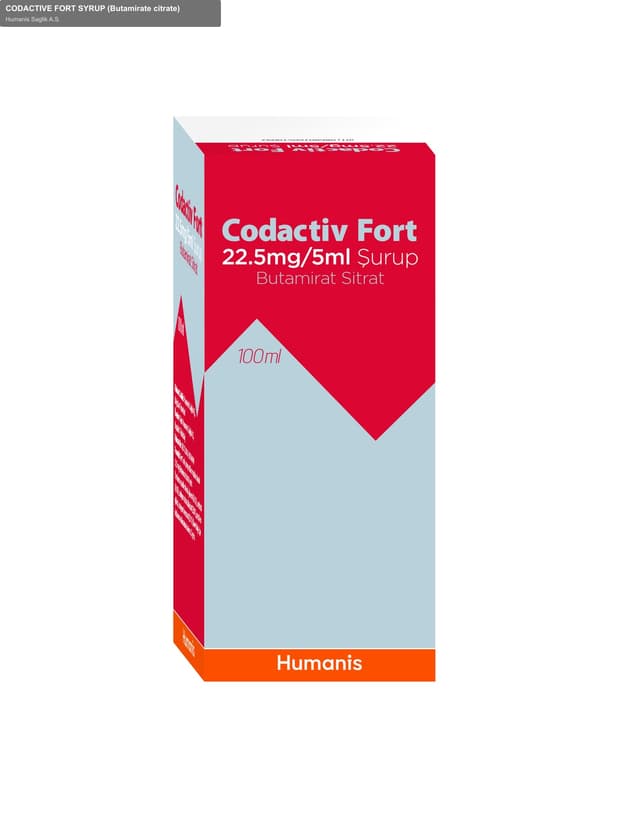 Humanis Saglik A.S. sell "CODACTIVE FORT SYRUP (Butamirate citrate)"