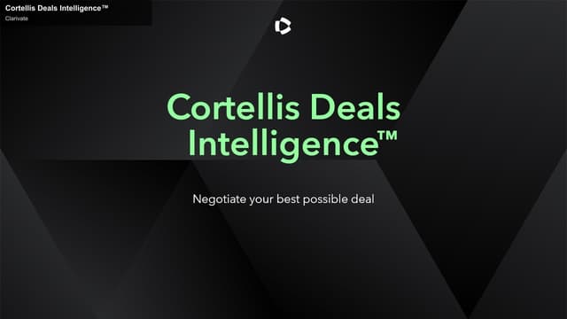 Clarivate sell "Cortellis Deals Intelligence™"