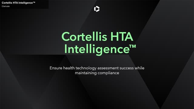 Clarivate sell "Cortellis HTA Intelligence™"