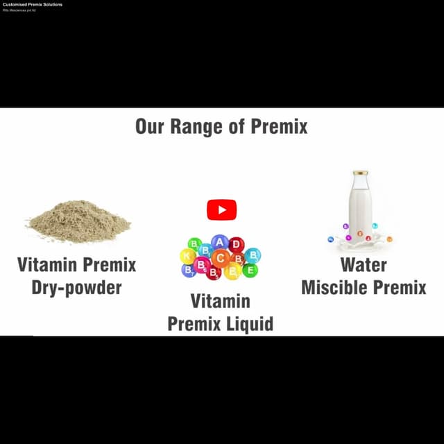 RIts lifesciences pvt ltd sell "Customised Premix Solutions"