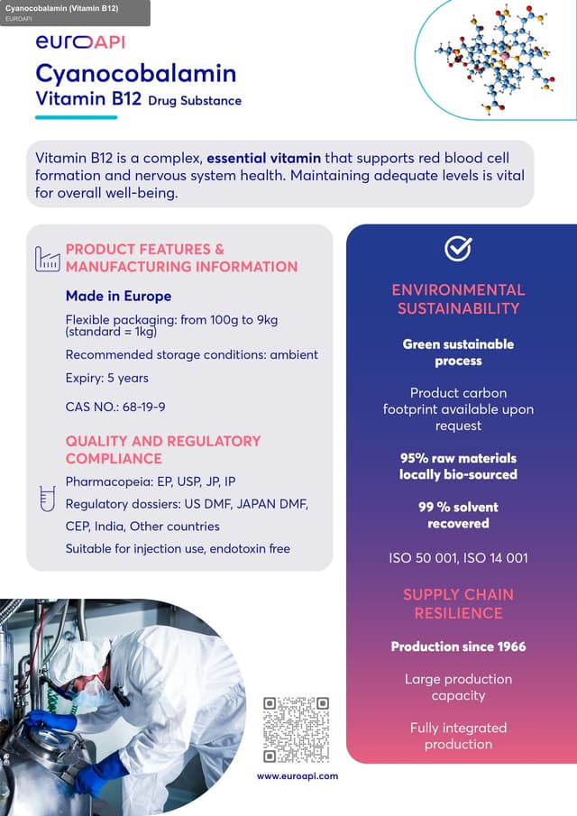 EUROAPI sell "Cyanocobalamin (Vitamin B12)"