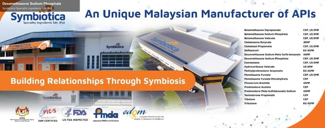 Symbiotica Speciality Ingredients Sdn Bhd sell "Dexamethasone Sodium Phoaphate"