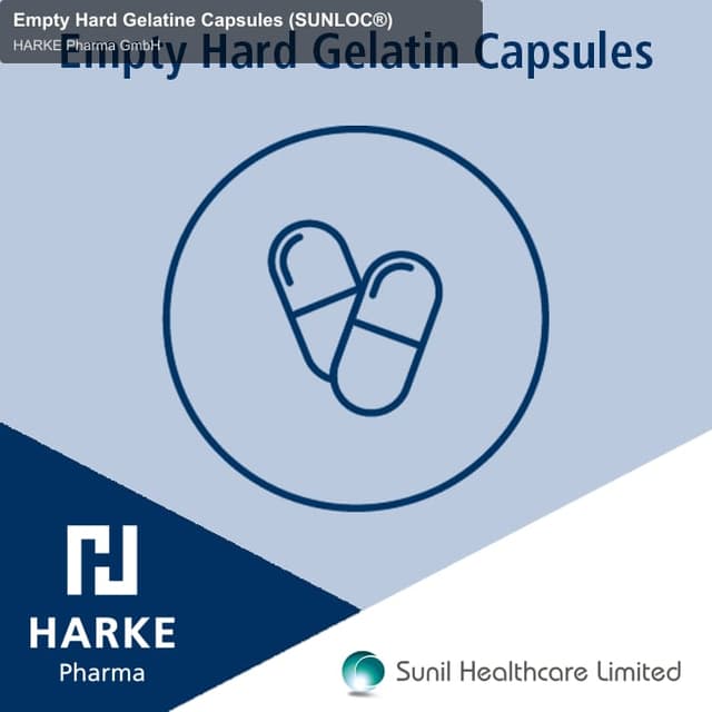 HARKE Pharma GmbH sell "Empty Hard Gelatine Capsules (SUNLOC®)"