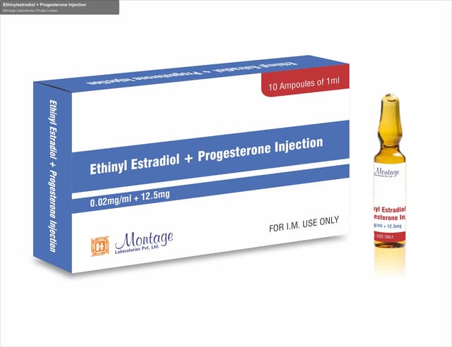 Montage Laboratories Private Limited sell "Ethinylestradiol + Progesterone Injection"