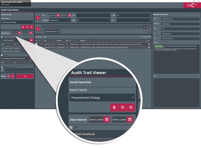EyeC GmbH sell "EyeC Audit Trail Viewer"