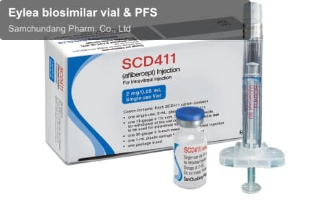 Samchundang Pharm. Co., Ltd sell "Eylea biosimilar vial & PFS"