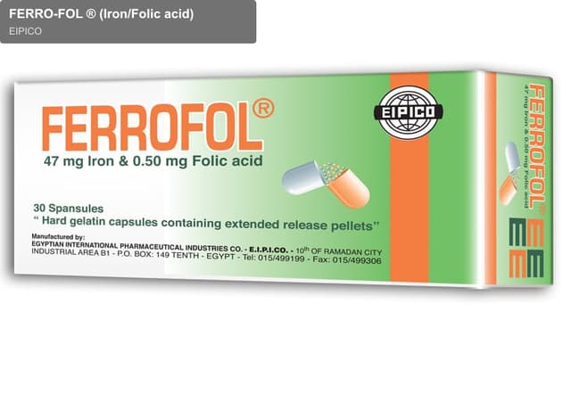 EIPICO sell "FERRO-FOL ® (Iron/Folic acid)"