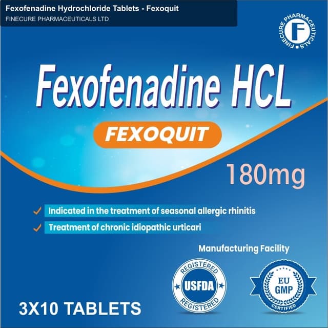 Finecure Pharmaceuticals Ltd sell "Fexofenadine Hydrochloride Tablets - Fexoquit"