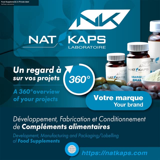 Nat'Kaps Laboratoires sell "Food Supplements in Private label"