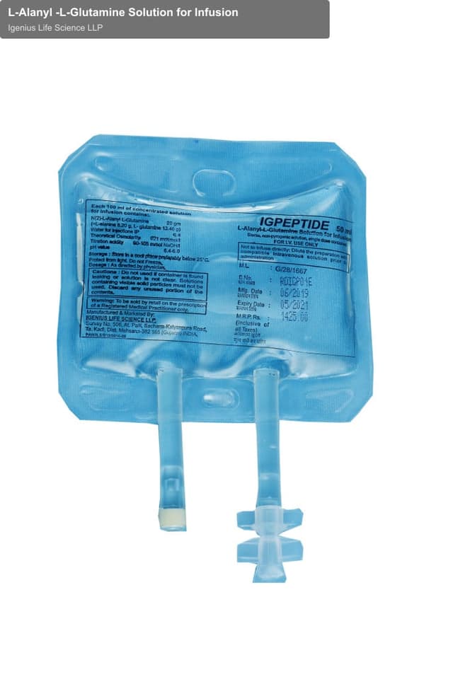 Igenius Life Science LLP sell "L-Alanyl -L-Glutamine Solution for Infusion"