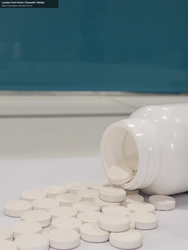 Stellar Formulations Industries Pvt Ltd sell "Lactase Fast Action Chewable Tablets"