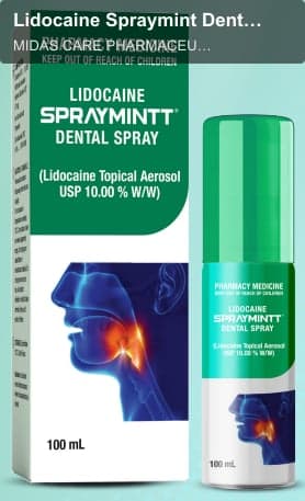 MIDAS CARE PHARMACEUTICAL PVT. LTD. sell "Lidocaine Spraymint Dental spray"