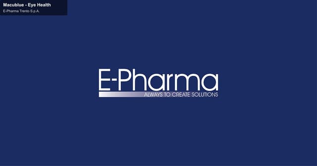 E-Pharma Trento S.p.A. sell "Macublue - Eye Health"