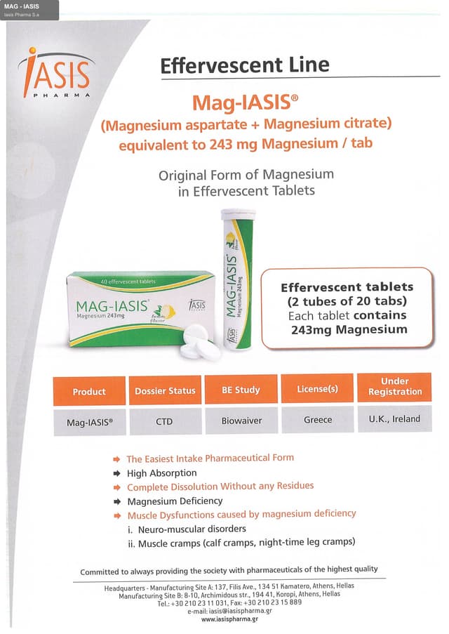 Iasis Pharma S.a sell "MAG - IASIS"