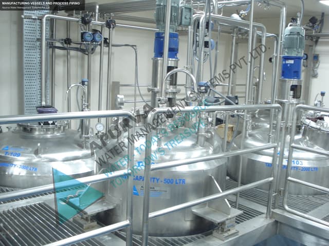 Apurva Water Management Systems Pvt. Ltd. sell "MANUFACTURING VESSELS AND PROCESS PIPING"