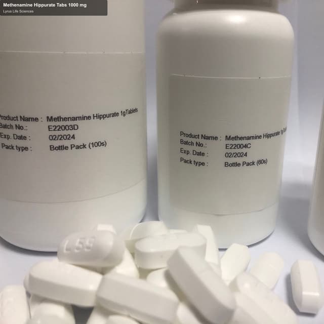 Lyrus Life Sciences sell "Methenamine Hippurate Tabs 1000 mg"