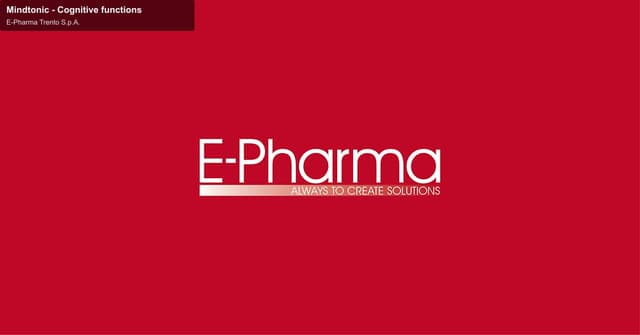 E-Pharma Trento S.p.A. sell "Mindtonic - Cognitive functions"