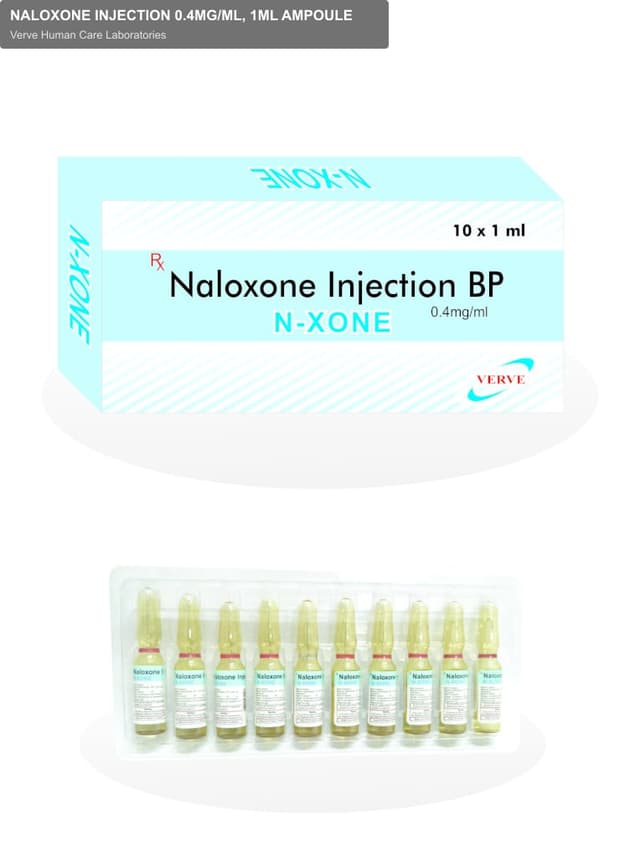 Verve Human Care Laboratories sell "NALOXONE INJECTION 0.4MG/ML, 1ML AMPOULE"