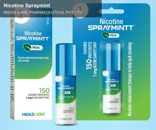 MIDAS CARE PHARMACEUTICAL PVT. LTD. sell "Nicotine Spraymint"