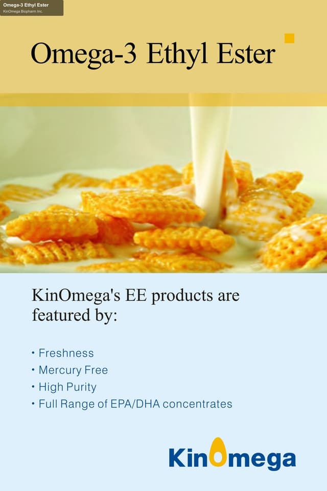 KinOmega Biopharm Inc sell "Omega-3 Ethyl Ester"