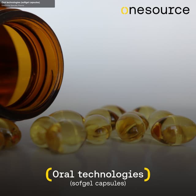 OneSource Specialty Pharma sell "Oral technologies (softgel capsules)"