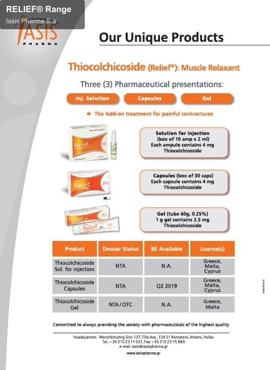 Iasis Pharma S.a sell "RELIEF® Range"