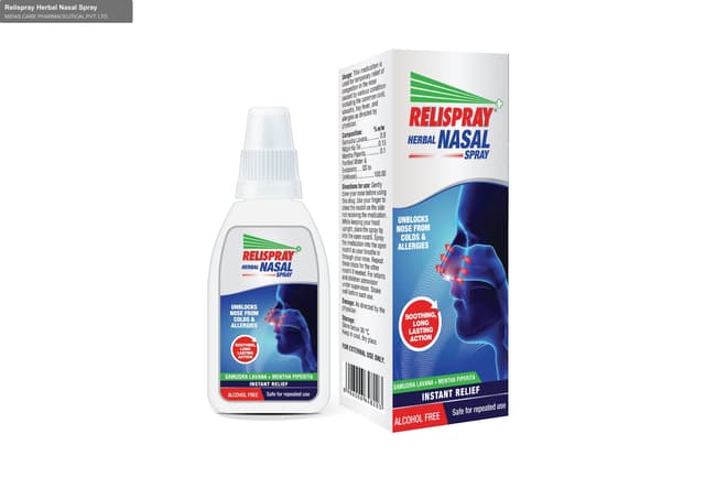 MIDAS CARE PHARMACEUTICAL PVT. LTD. sell "Relispray Herbal Nasal Spray"